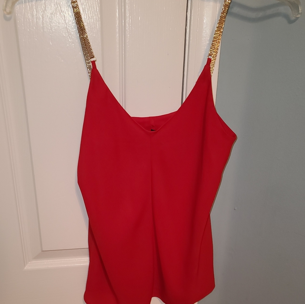 Red and Gold Chain Express Tank Top